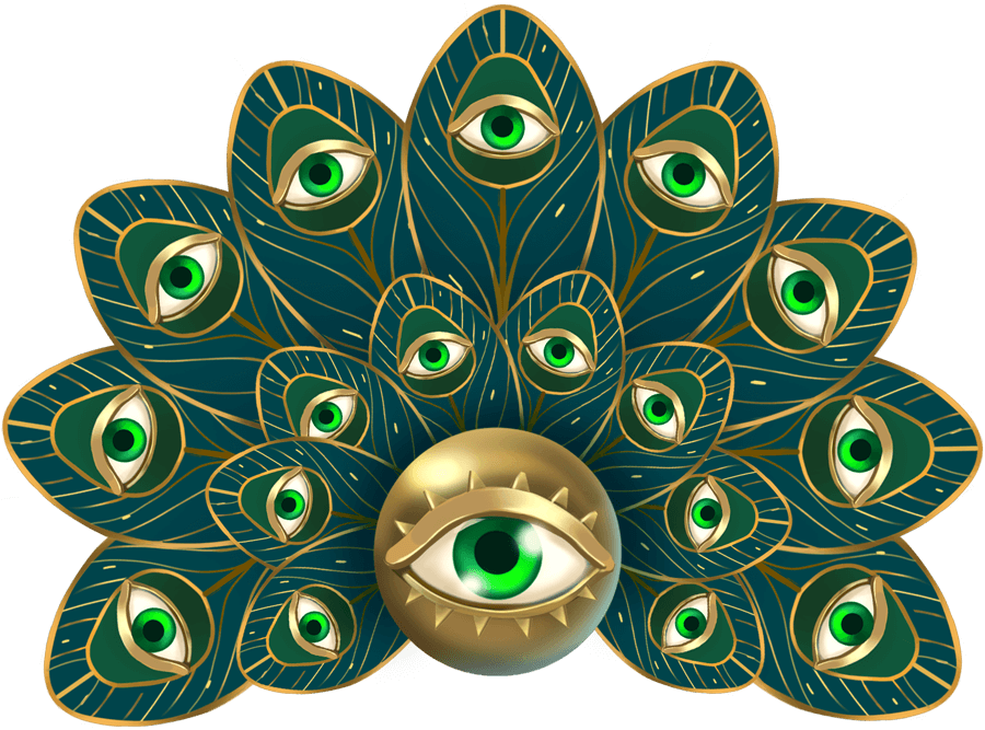 Peacock made of eyeballs
